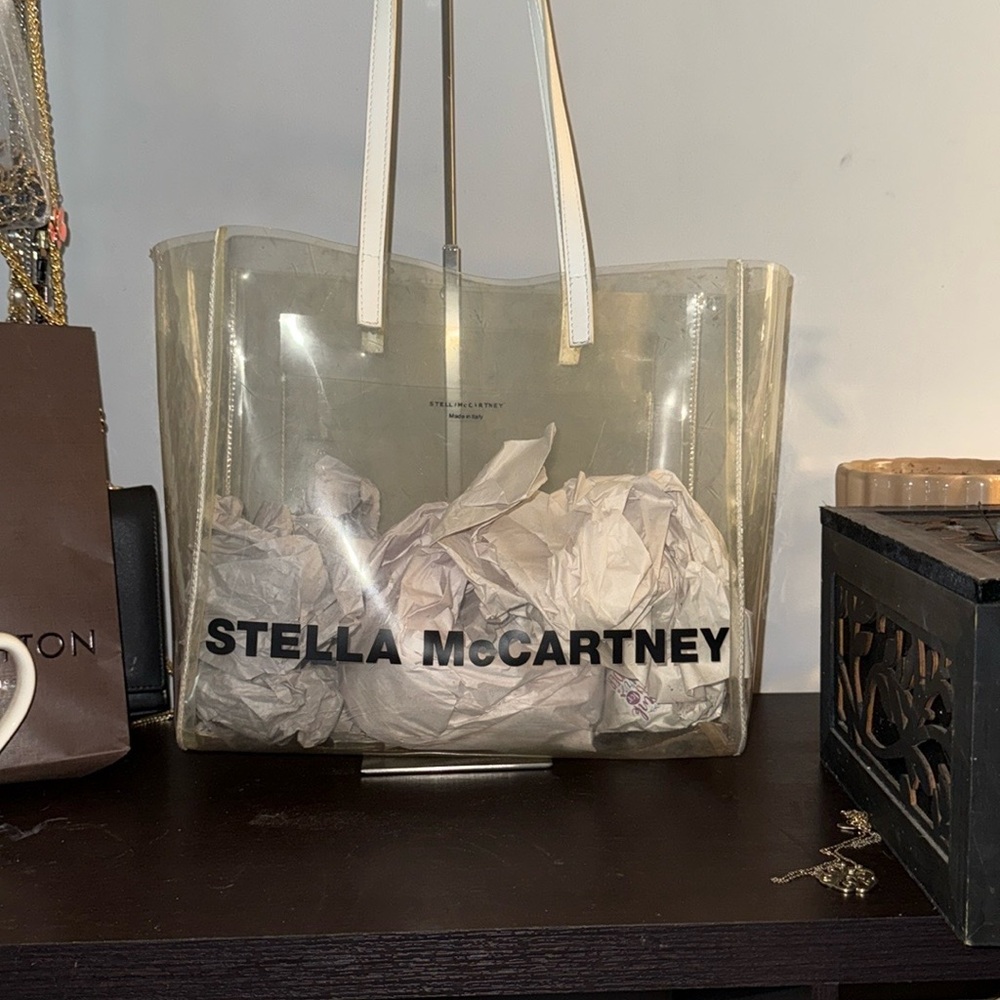 Stella McCartney White and Black Tote Bag